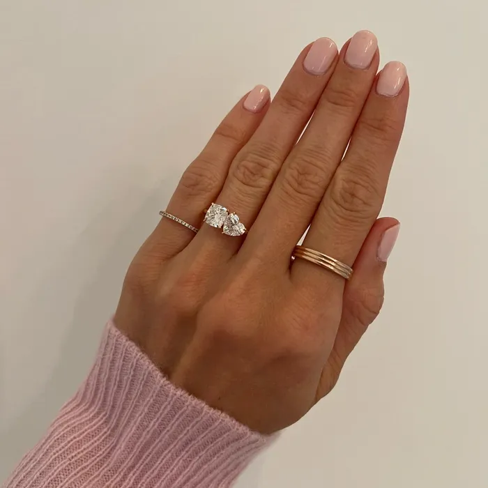 SG Bridal Rings Heart Shaped and Cushion Cut TwoStone Engagement Ring