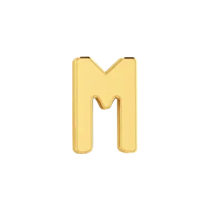 SG Fine Charm Necklaces Slider Solid Letter M Charm