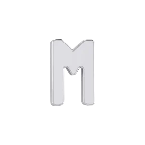 SG Fine Charm Necklaces Slider Solid Letter M Charm