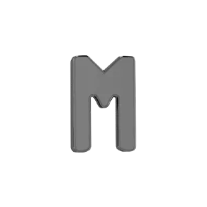 SG Fine Charm Necklaces Slider Solid Letter M Charm