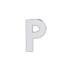 SG Fine Charm Necklaces Slider Solid Letter P Charm