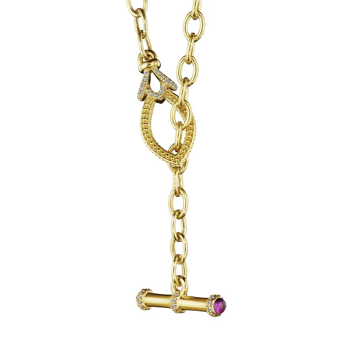 Shop IDC estore Necklaces Verragio Toggle Beaded Necklace 18K Yellow Gold 020CTW