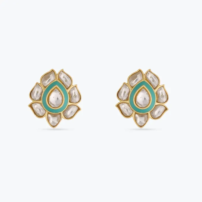 Shyama Jadau Silver Stud Earrings SILVER Earrings