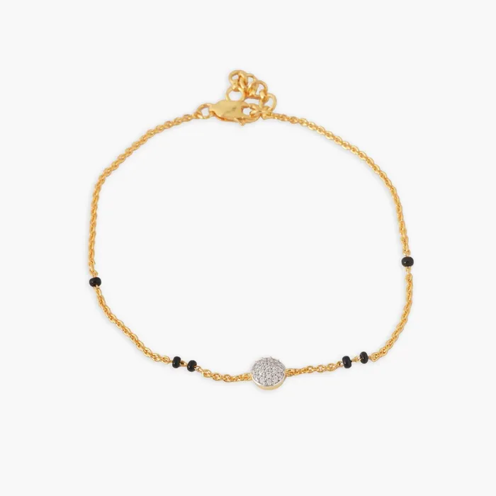 SILVER Bracelets Timeless CZ Charm Silver Black Bead Bracelet