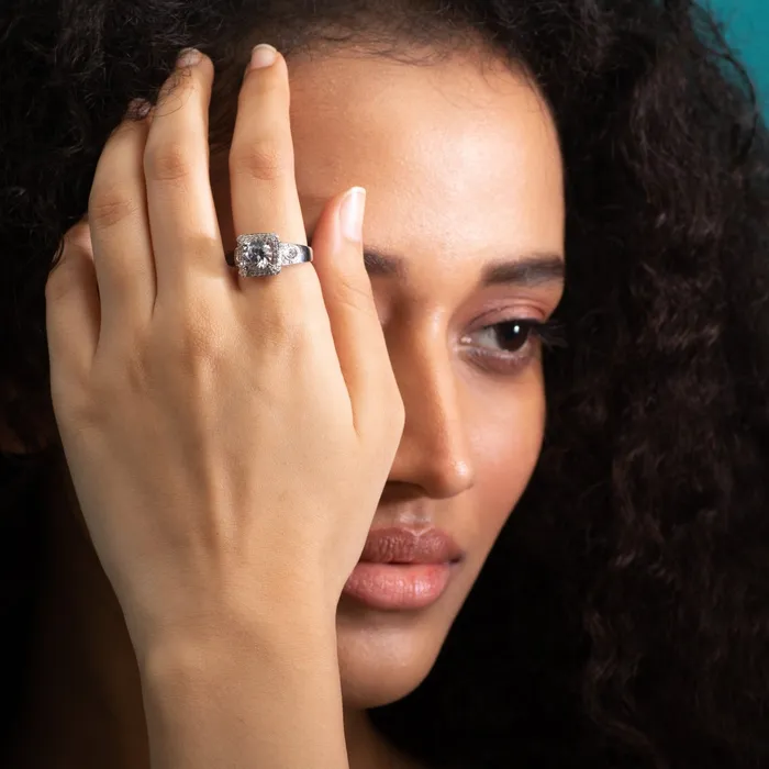 SILVER Chestnut CZ Silver Ring Rings
