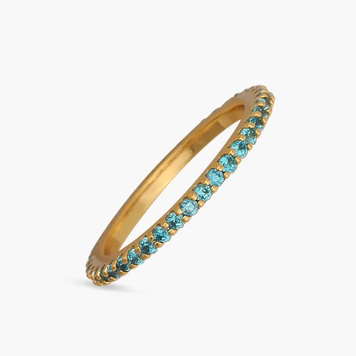 SILVER Circle of Love Aquamarine Silver Ring Rings