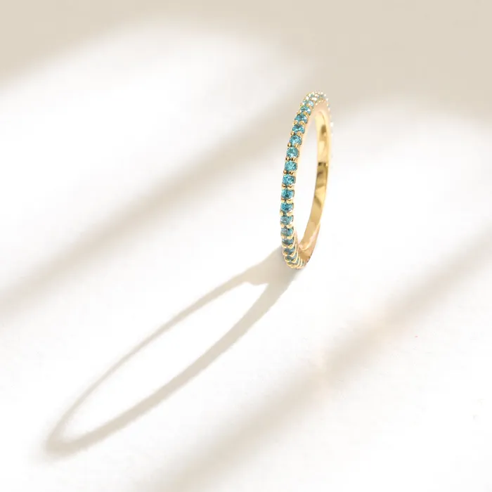 SILVER Circle of Love Aquamarine Silver Ring Rings