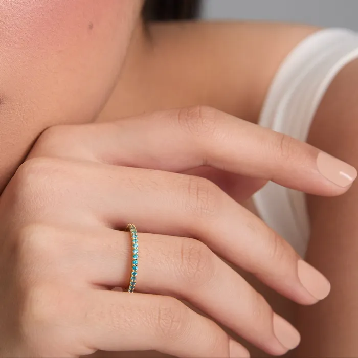 SILVER Circle of Love Aquamarine Silver Ring Rings