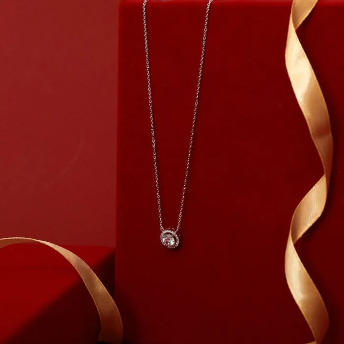 SILVER Necklaces Essence CZ Silver Pendant Necklace