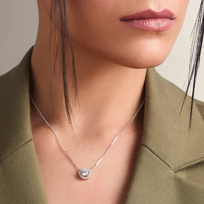 SILVER Necklaces Essence CZ Silver Pendant Necklace