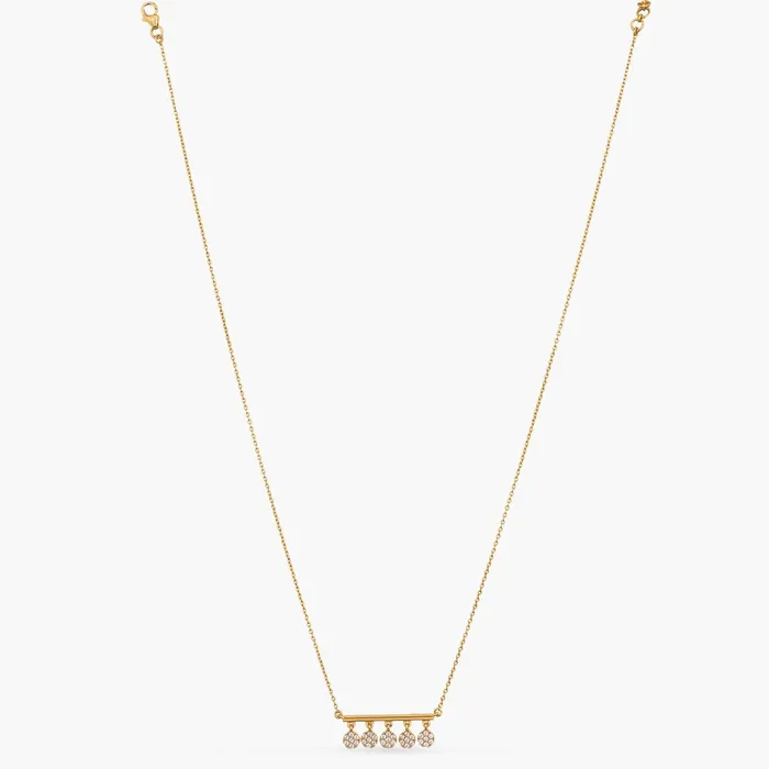 SILVER Necklaces Five CZ Delicate Charm Silver Necklace