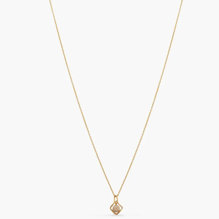 SILVER Necklaces Single CZ Delicate Charm Silver Pendant Necklace