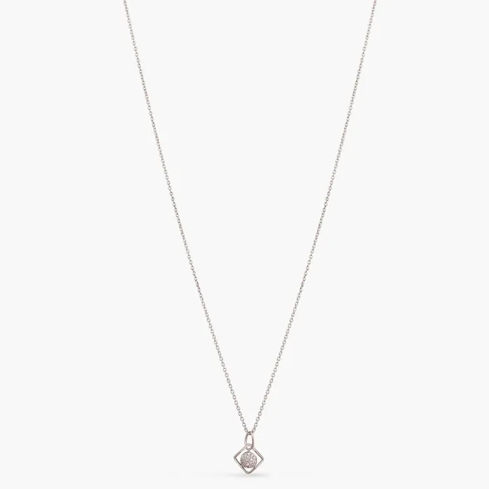 SILVER Necklaces Single CZ Delicate Charm Silver Pendant Necklace