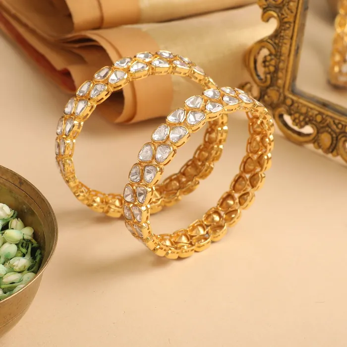 SILVER Rings Rasika Classic Moissanite Silver Bangles