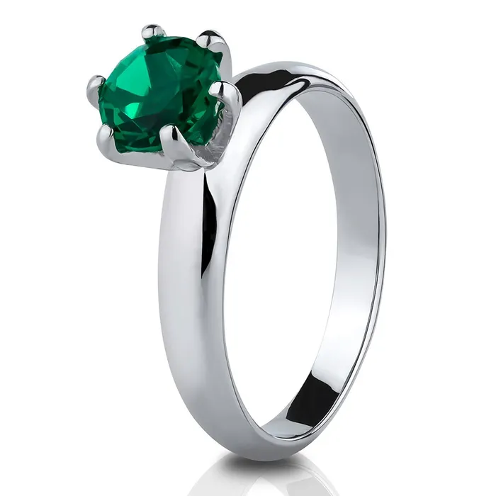 Solitaire Wedding Ring Emerald Wedding Ring Solitaire Wedding Ring Titanium Ring Silver Clean Casting Jewelry Rings