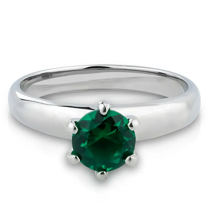 Solitaire Wedding Ring Emerald Wedding Ring Solitaire Wedding Ring Titanium Ring Silver Clean Casting Jewelry Rings