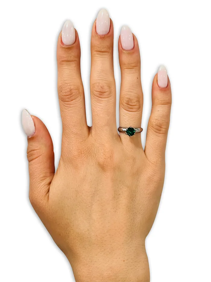 Solitaire Wedding Ring Emerald Wedding Ring Solitaire Wedding Ring Titanium Ring Silver Clean Casting Jewelry Rings