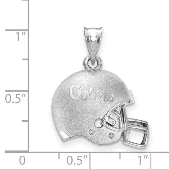 Sterling Silver Rhodiumplated LogoArt University of Florida Gators Script Domed Football Helmet Pendant Shop IDC estore Necklaces Sterling Silver Rhodiumplated LogoArt University of Florida Gators Script Domed Football Helmet Pendant Shop IDC estore Necklaces