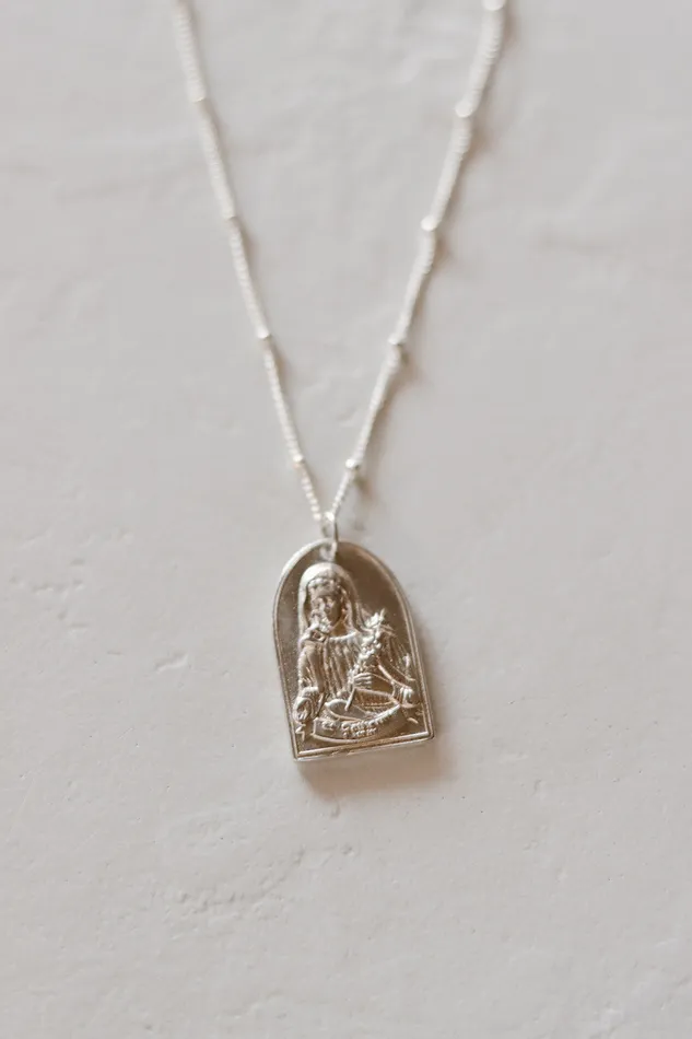 TheLittleCatholic Necklaces St Catherine of Sweden Necklace in Sterling Silver