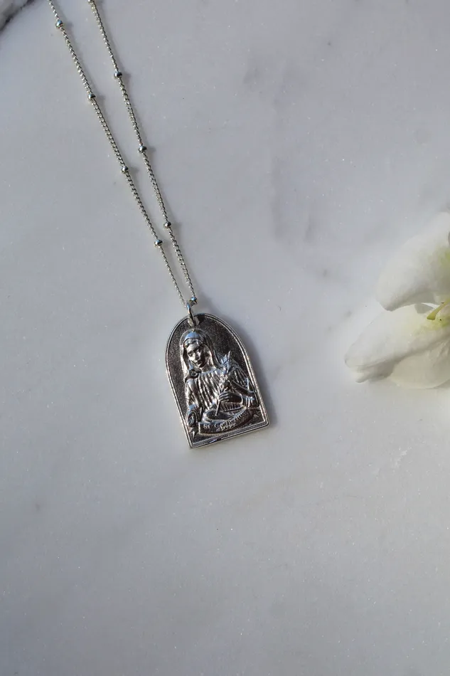 TheLittleCatholic Necklaces St Catherine of Sweden Necklace in Sterling Silver