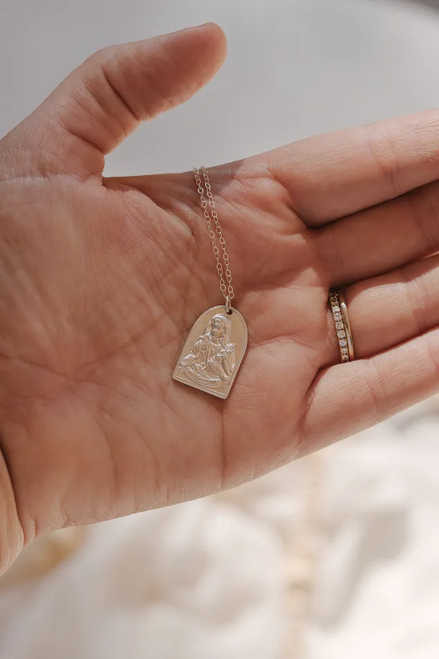 TheLittleCatholic Necklaces St Catherine of Sweden Necklace in Sterling Silver