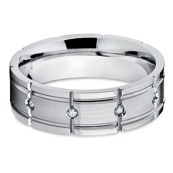 Titanium Wedding Ring White Diamond Ring Diamond Wedding Ring Wedding Band Ring Clean Casting Jewelry Rings