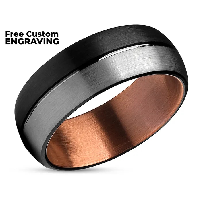 Tungsten Wedding Ring Espresso Wedding Ring Copper Ring Tungsten Black Ring Clean Casting Jewelry Rings