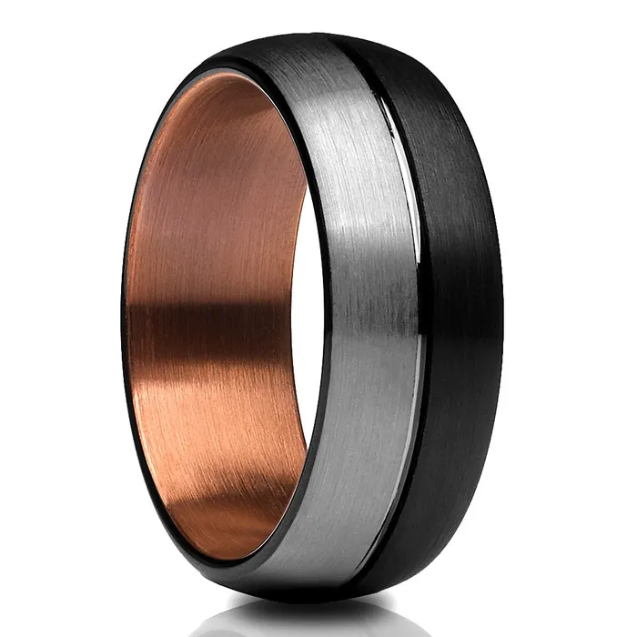 Tungsten Wedding Ring Espresso Wedding Ring Copper Ring Tungsten Black Ring Clean Casting Jewelry Rings