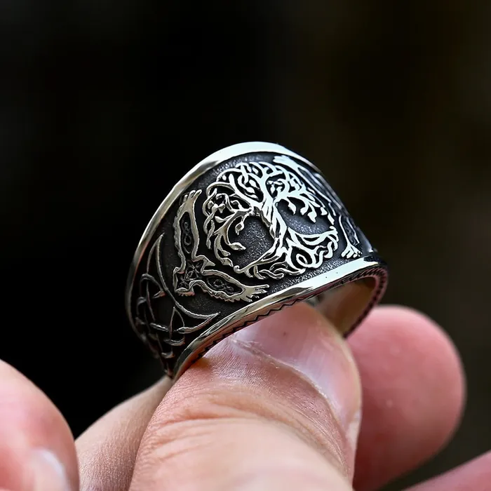 Valhalla Vikings Rings Viking Ring Tree of Life Knotwork