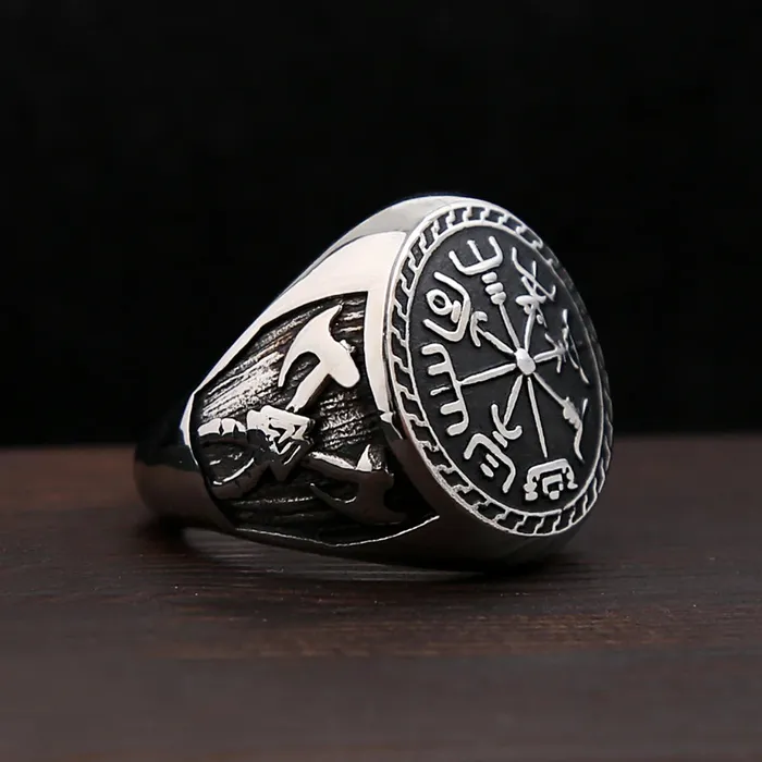 Valhalla Vikings Viking Ring Vegvisir Axes Rings