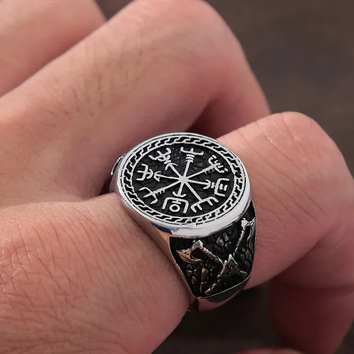 Valhalla Vikings Viking Ring Vegvisir Axes Rings