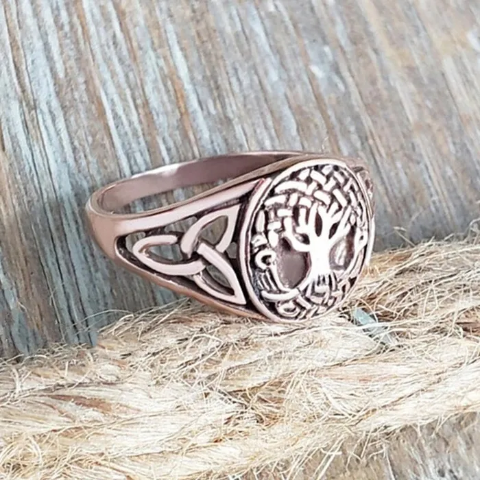 Viking Ring Silver Yggdrasil Tree Knotwork Valhalla Vikings Rings