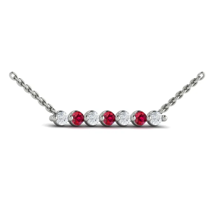 Vlora Adella 14K Diamond Gemstone Bar Necklace Diamond 028CTW Gemstone 026029CTW International Diamond Center Necklaces