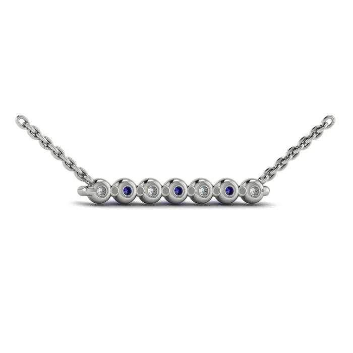 Vlora Adella 14K Diamond Gemstone Bar Necklace Diamond 028CTW Gemstone 026029CTW International Diamond Center Necklaces