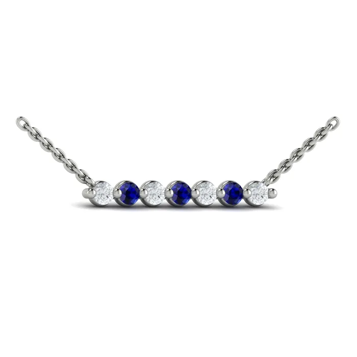Vlora Adella 14K Diamond Gemstone Bar Necklace Diamond 028CTW Gemstone 026029CTW International Diamond Center Necklaces