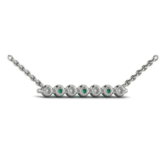 Vlora Adella 14K Diamond Gemstone Bar Necklace Diamond 028CTW Gemstone 026029CTW International Diamond Center Necklaces