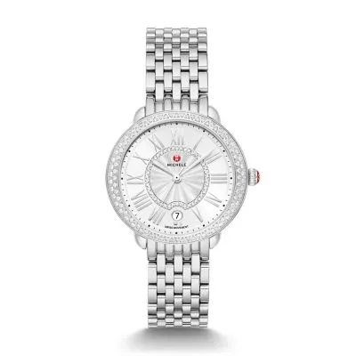 Watches MICHELE Watches MICHELE Watches SpecialEdition Serein Mid Diamond Sunray Dial Watch 36mm
